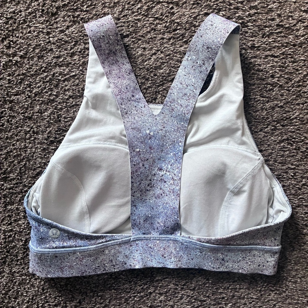 Lululemon Fast & Free Sports Bra (Nulux), Summer Haze Multi, Size 8 - Picture 2 of 4